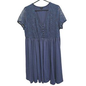 Torrid Blue Pleated Empire Waist Sundress